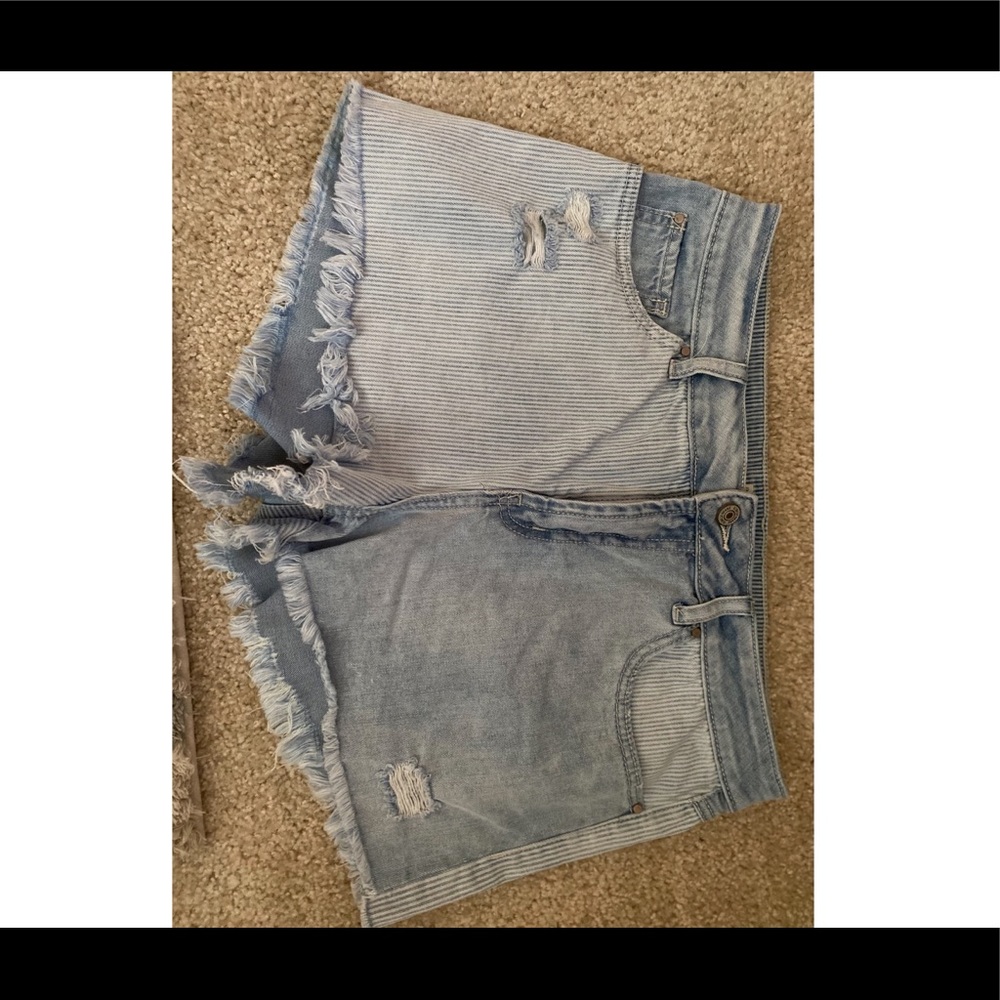 Patterned Jean Shorts